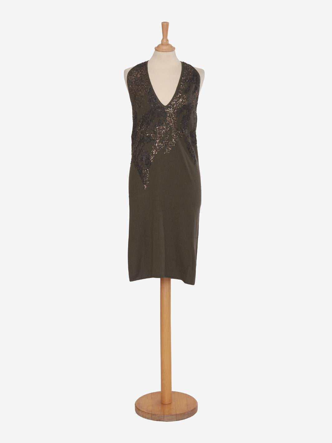 Krizia sequin appliqué midi dress