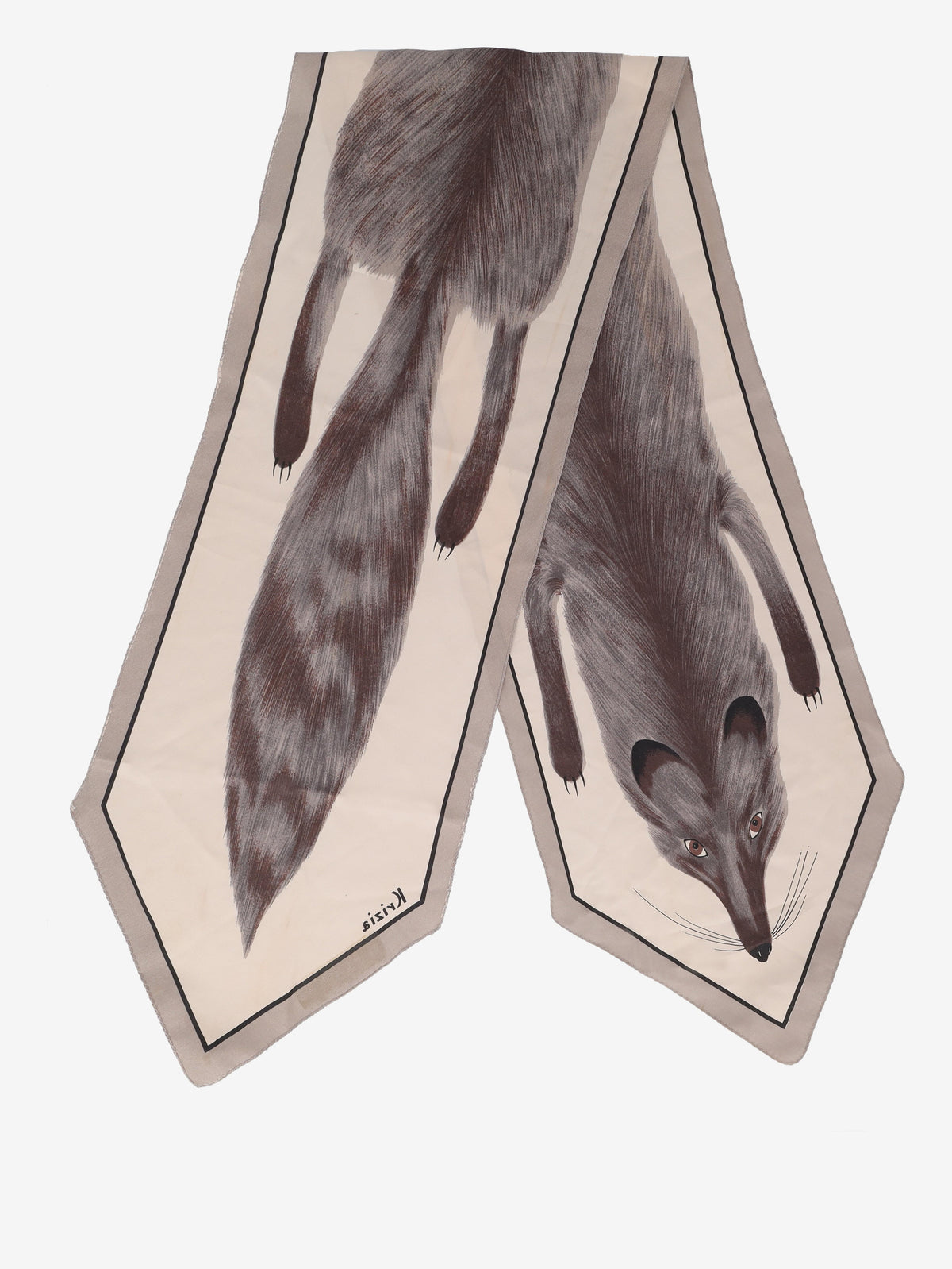 Krizia Trompe-l'Œil Mink Print Scarf W27526.84 . Krizia 