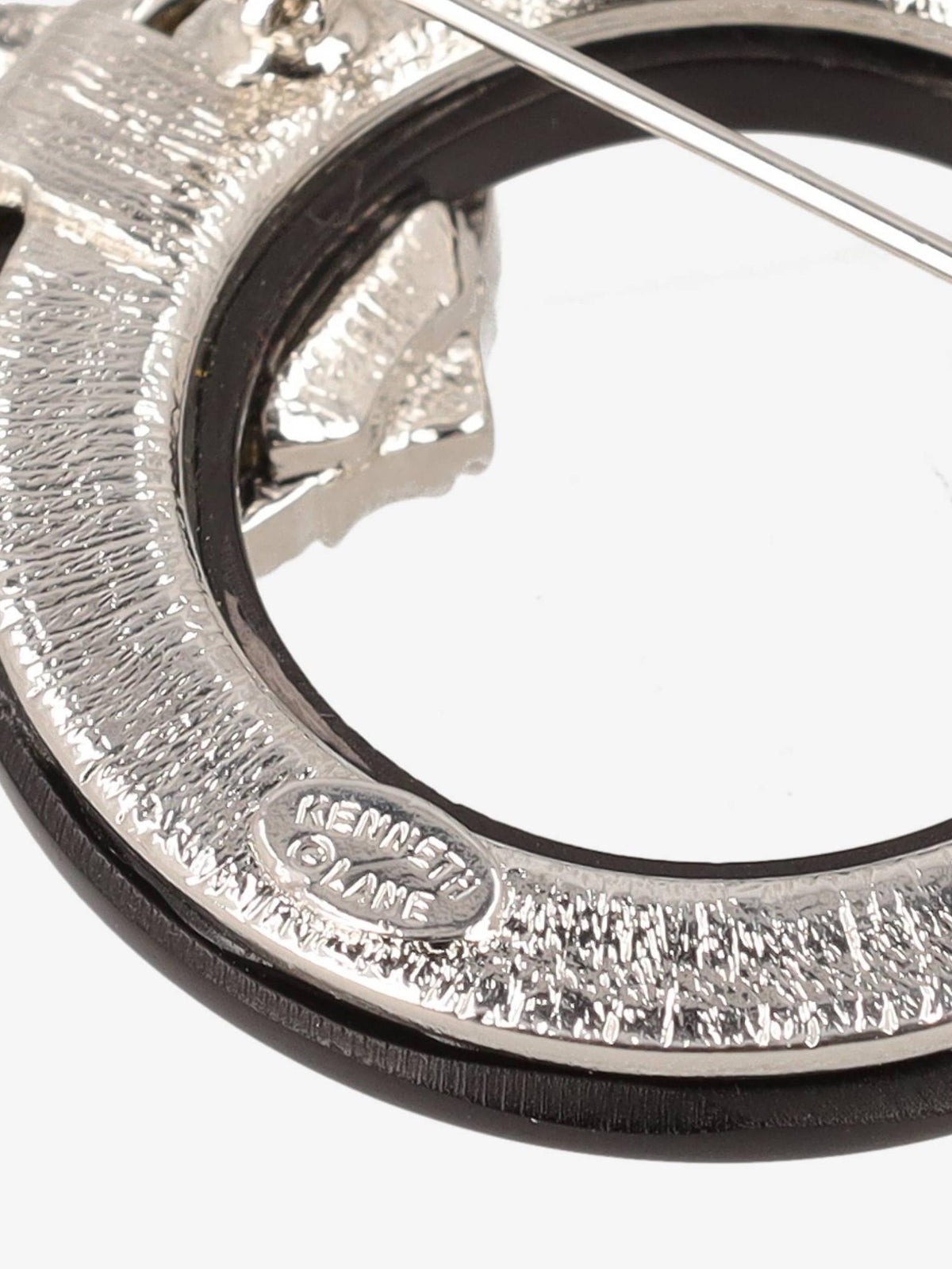 Kenneth Jay Lane Black Decò Circle Brooch CVR24.1.139  Kenneth Jay Lane 