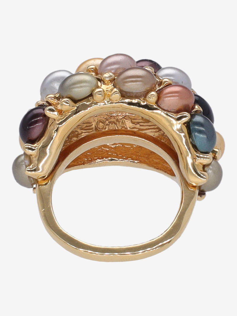Kenneth Jay Lane Multicolour Pearls Ring CVR24.1.18  Kenneth Jay Lane 