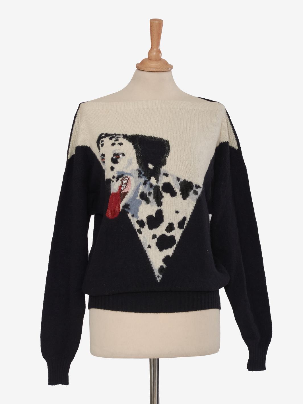 Krizia Maglia in lana con ricamo dalmata