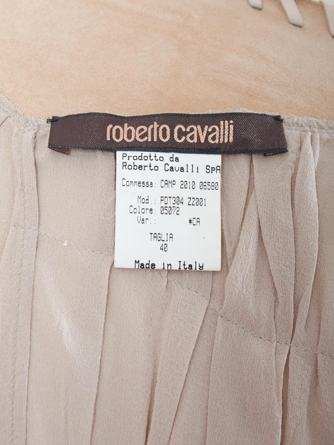 Roberto Cavalli 皮革嵌件百褶裙