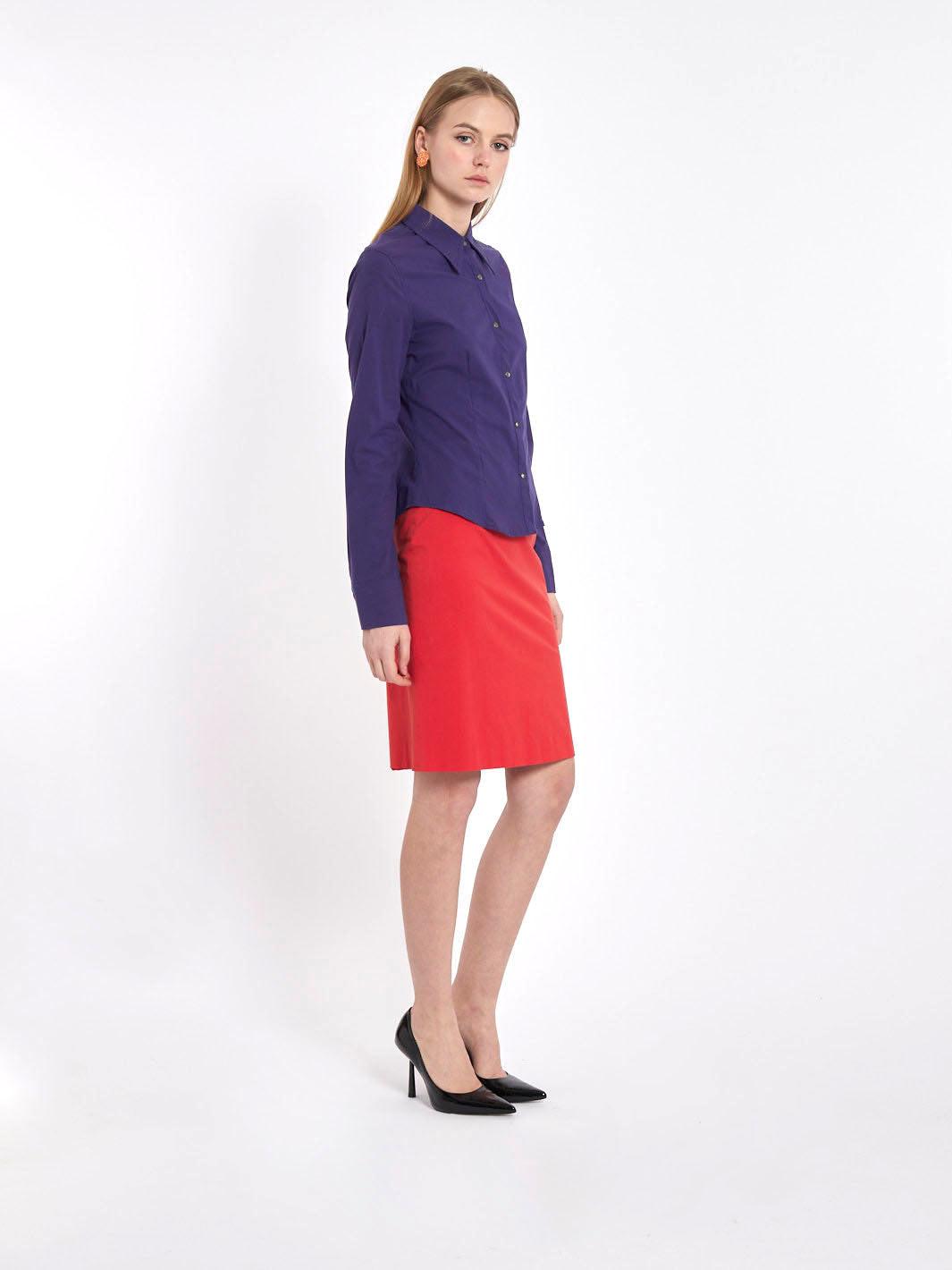 Just Cavalli Y2K purple cotton blouse with print on the back Z1001067  Just Cavalli 