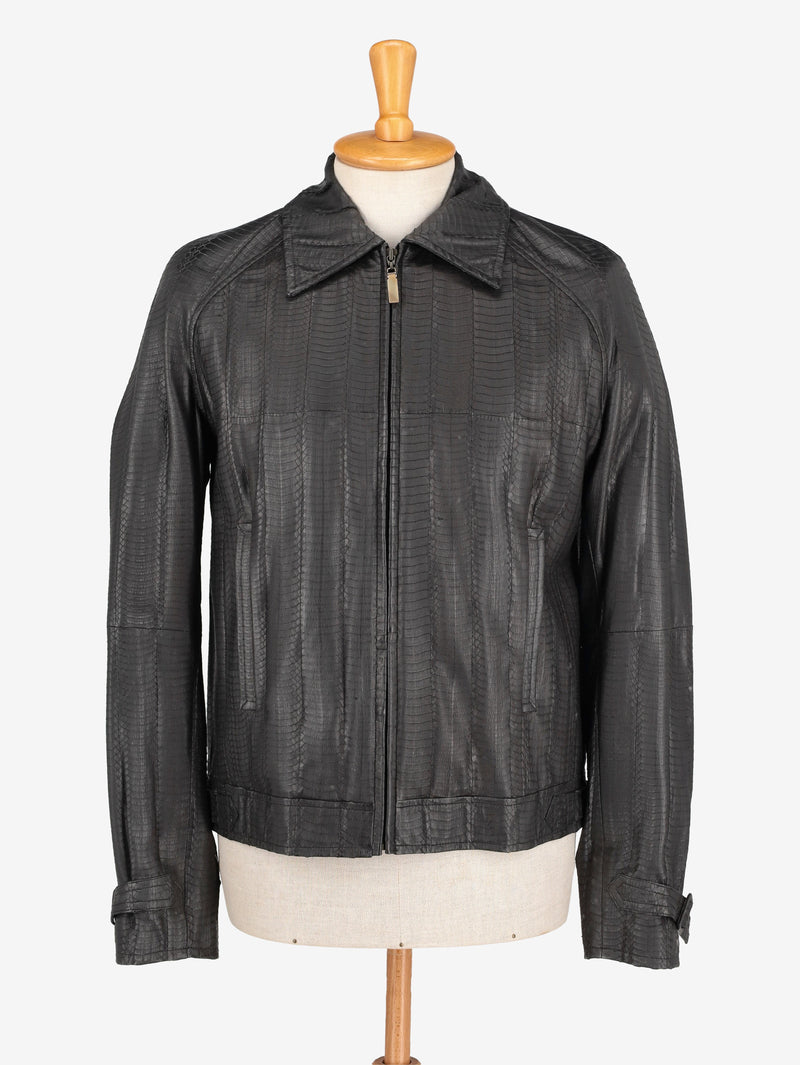 Larusmiani Black Snakeskin Leather Jacket WCV161224_63  Larusmiani 
