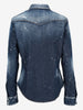 Dsquared2 Dark Ripped Metal Patch Western Denim Shirt CVM26.23.43  Dsquared² 