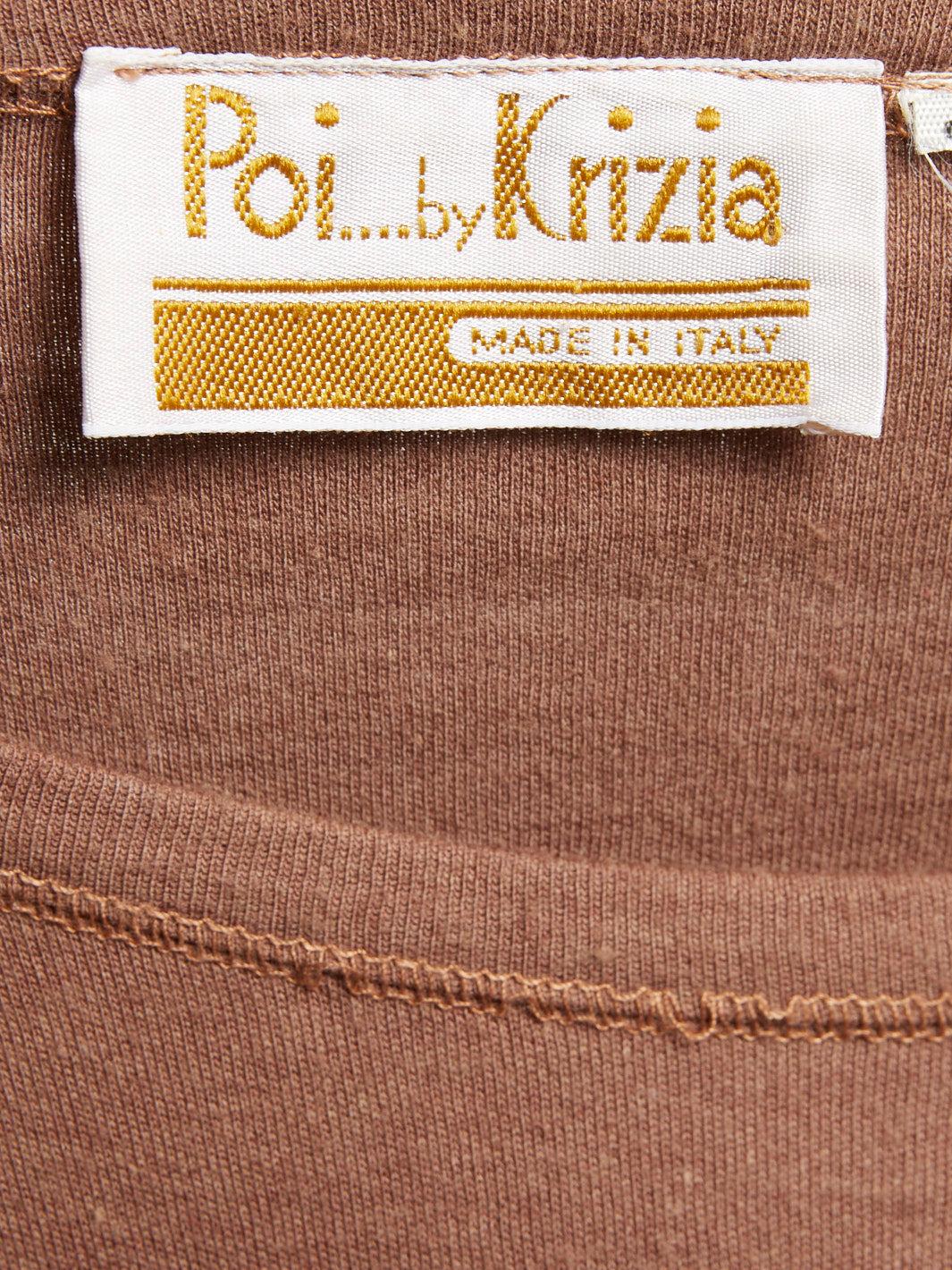 1990s Poi...by Krizia brown t-shirt with maritime themed print M1601970  Krizia Poi... 