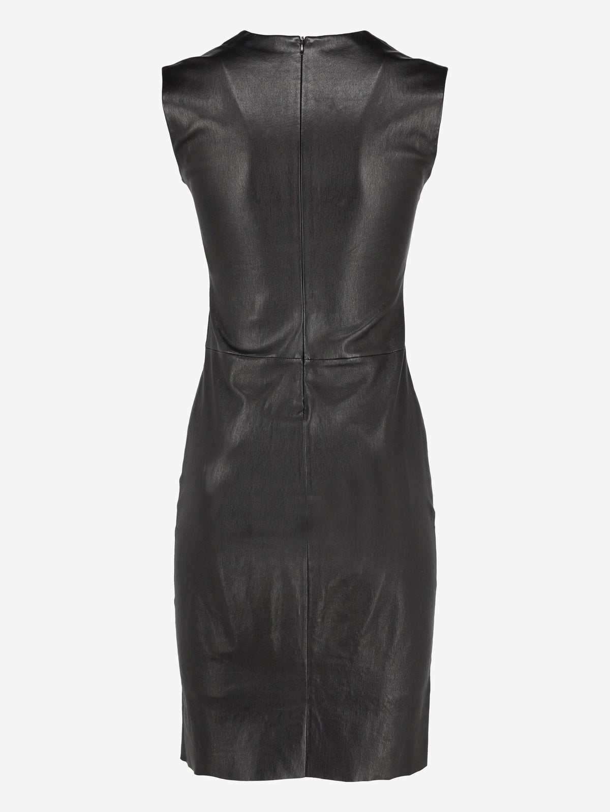 Prada V-Neck Dress in Black Leather WCV161224_67  Prada 