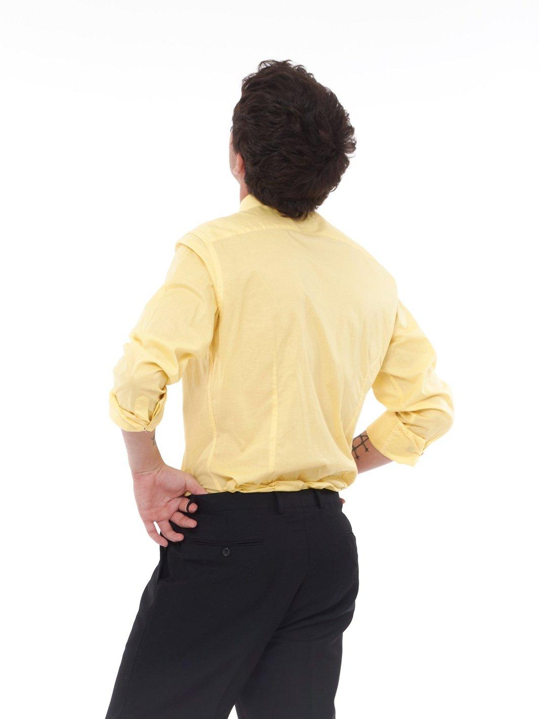 Y2K Basile long-sleeved yellow cotton shirt U224-16/4  Vintage 