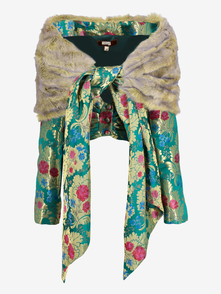 Voyage Oriental Pattern Jacket With Fur W2511.115.02  Voyage 