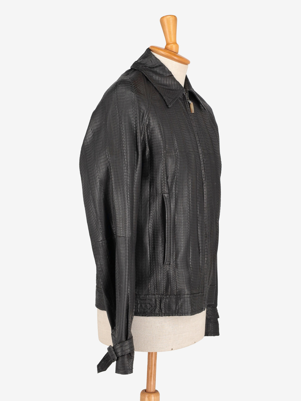 Larusmiani Black Snakeskin Leather Jacket WCV161224_63  Larusmiani 