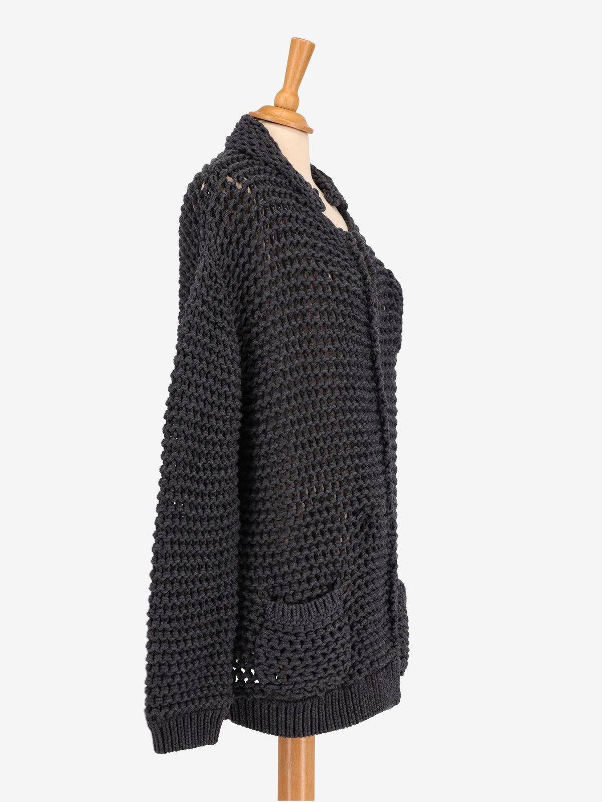 Brunello Cucinelli Knitted Charcoal Cardigan