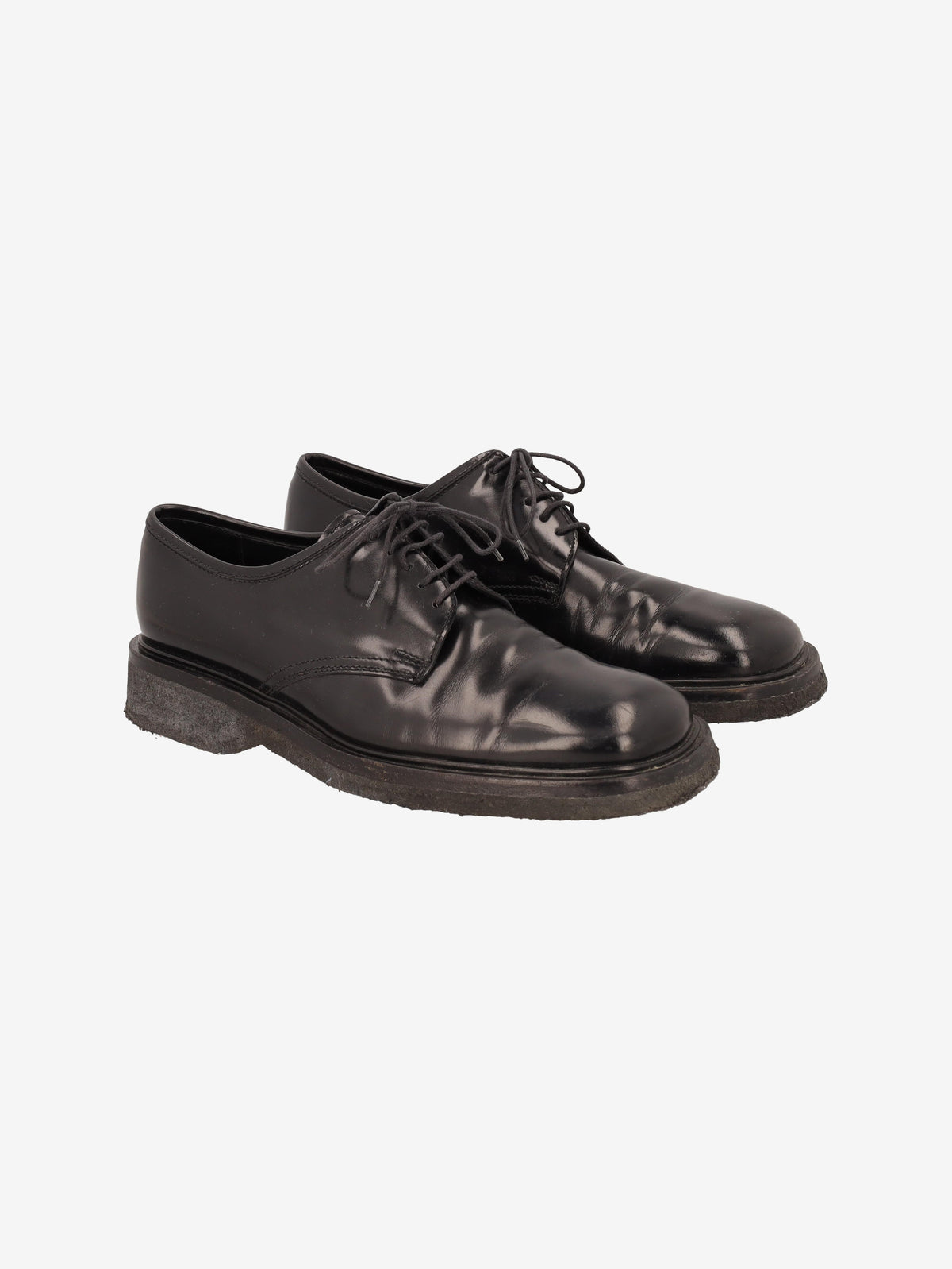 Prada Classic Shoes in Black Leather with Rubber Sole MU260321.44  Prada 