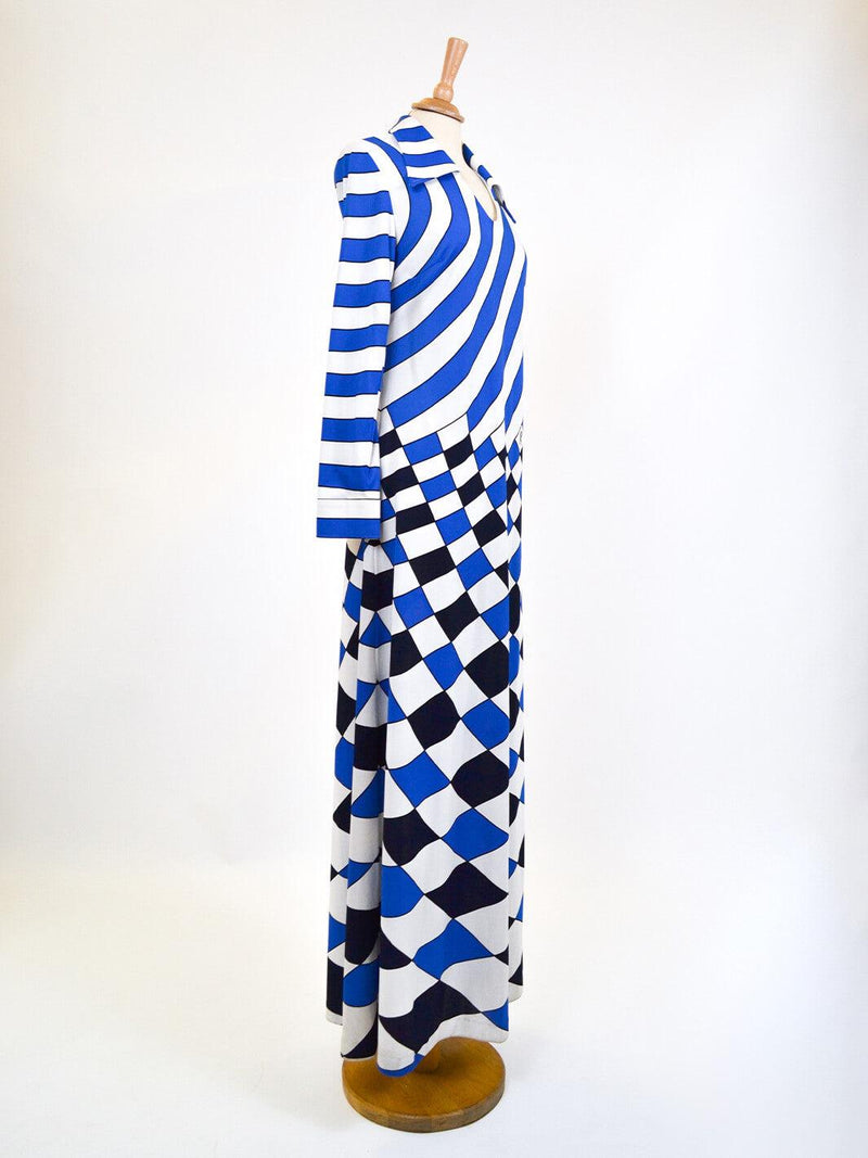 Roberta di Camerino blue and white dress, 70s W22040512  Roberta di Camerino 