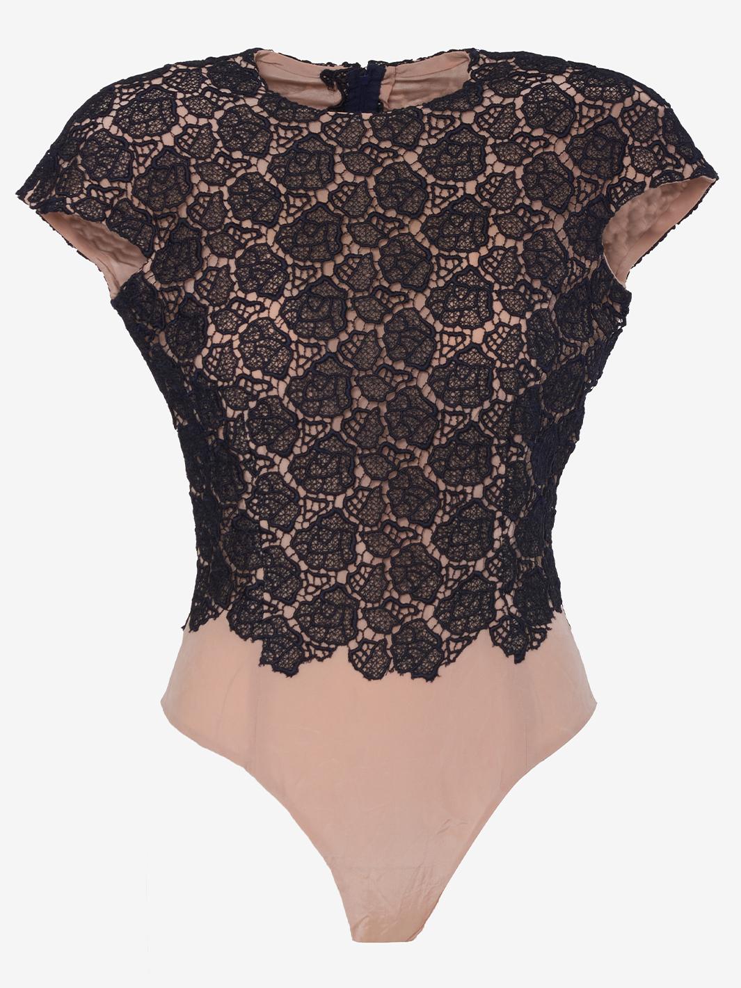 Vintage floral lace bodysuit