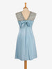 Satin Dress With Embroidered Beaded Flowers - 60s