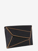 Clutch in black satin with gold details