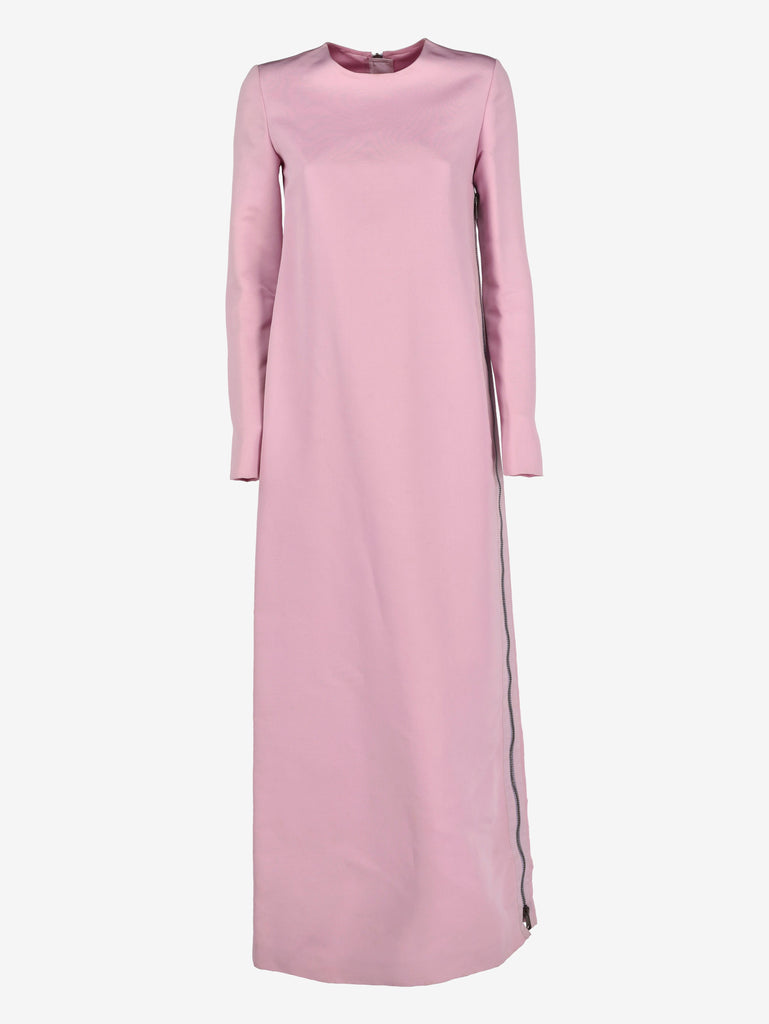 Gucci Structured Long Cady Dress in Dusty Pink with Side Zip AR119  Gucci 