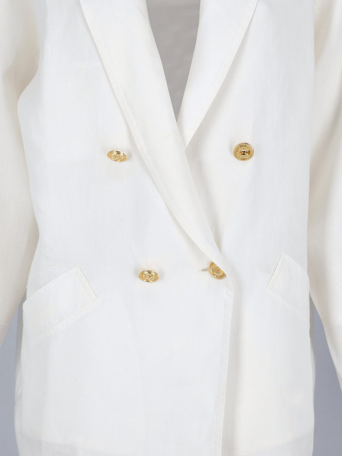 MaxMara Double-Breasted Linen Blazer with Gold Buttons W150626.18  Max Mara 