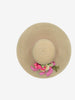 Natural Straw Hat with Floral Detail M1602884  Vintage 