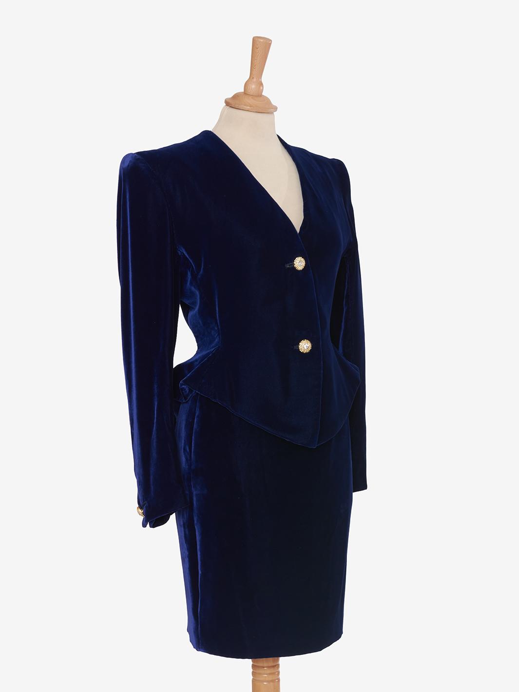 Juanita Sabbadini Blue Velvet Suit