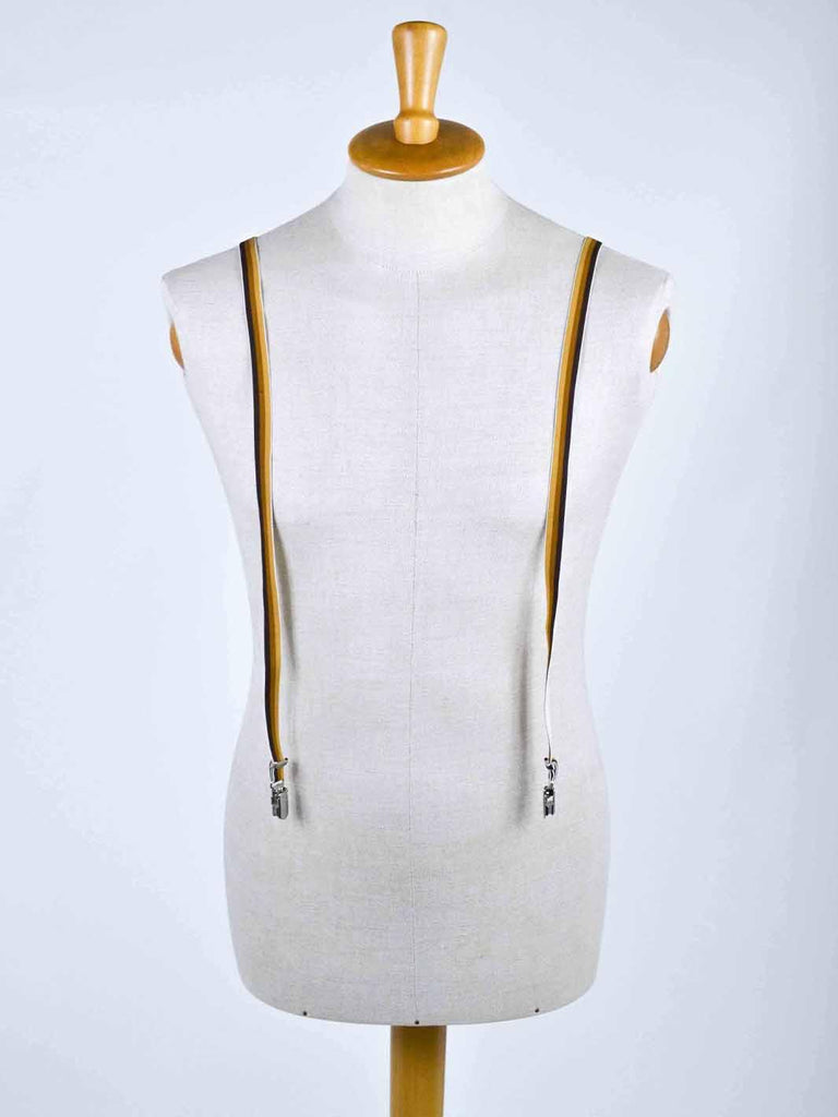 1970s striped thin suspenders in shades of brown W22030635  Vintage 