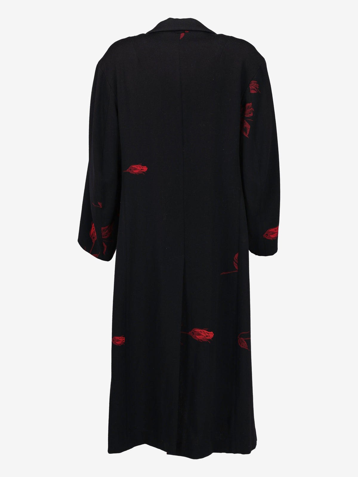 Dries Van Noten Wool Coat with Red Rose Motif W7426.21  Dries Van Noten 