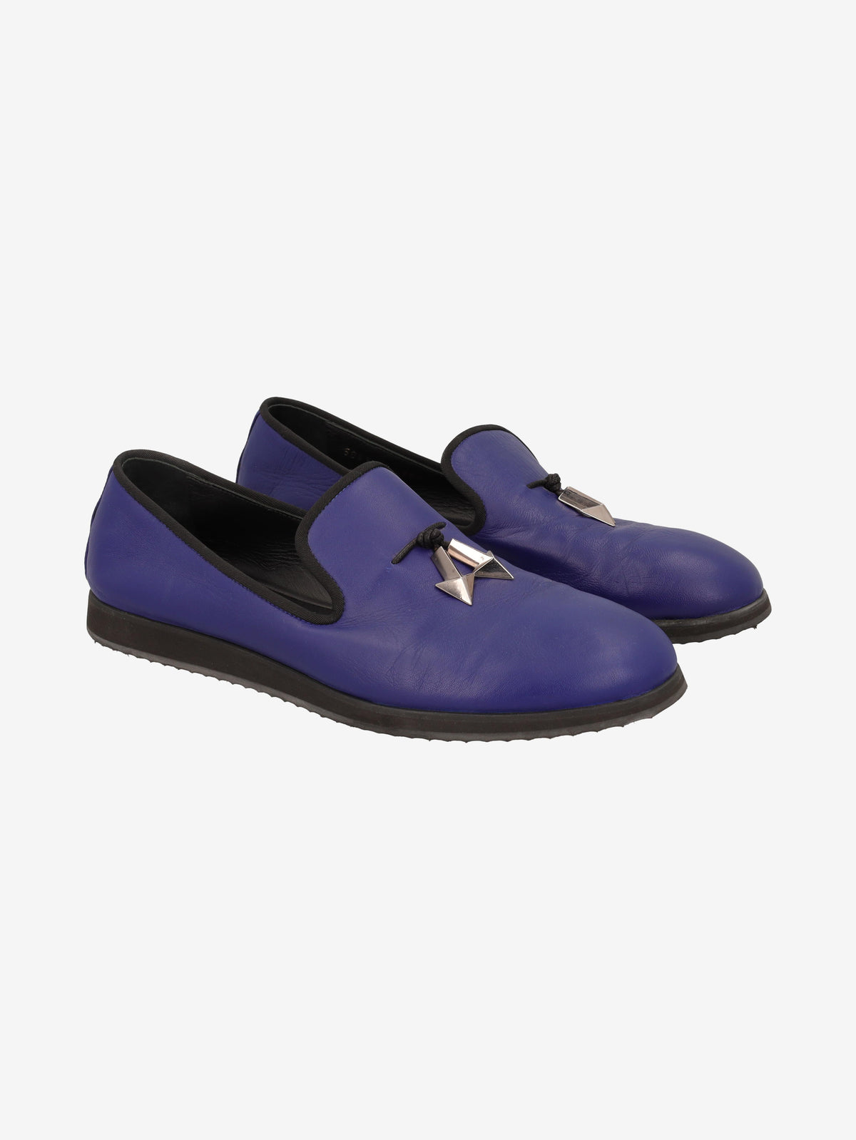 Giuseppe Zanotti Blue Leather Loafers WCV250877.03  Giuseppe Zanotti 