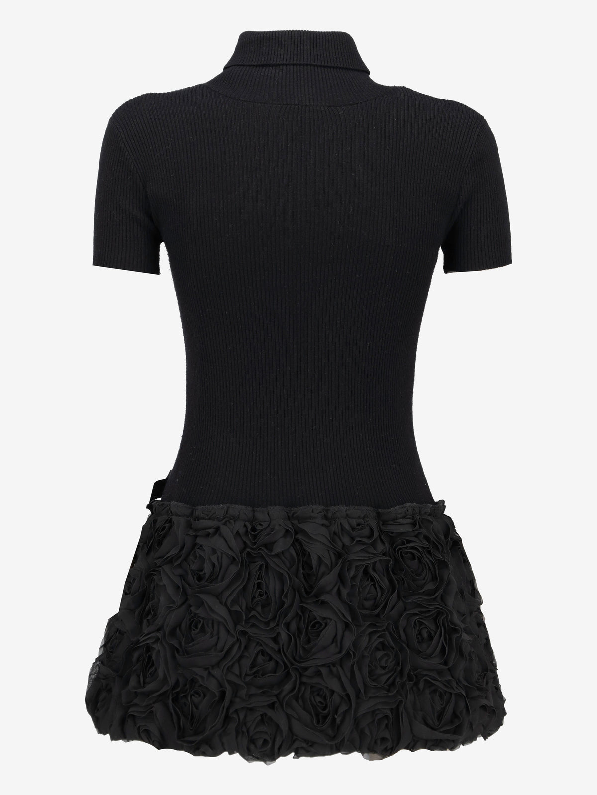 Vintage Black Mini Dress with Rosette Skirt WCV26.1.6  Vintage 