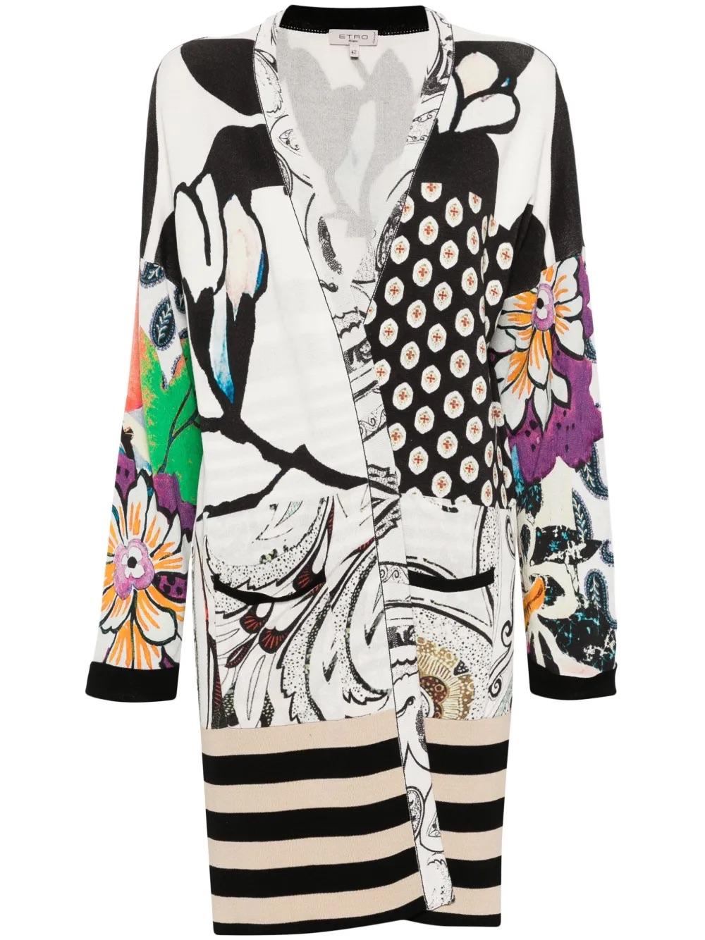 Etro Abstract-Pattern Patchwork Midi Coat WCV241039  Etro 