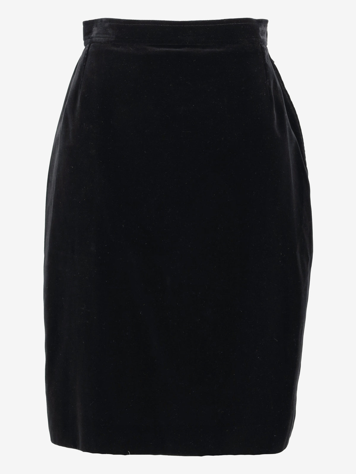 Saint Laurent Black Velvet-Effect Midi Skirt CVM23.117.4  Yves Saint Laurent 