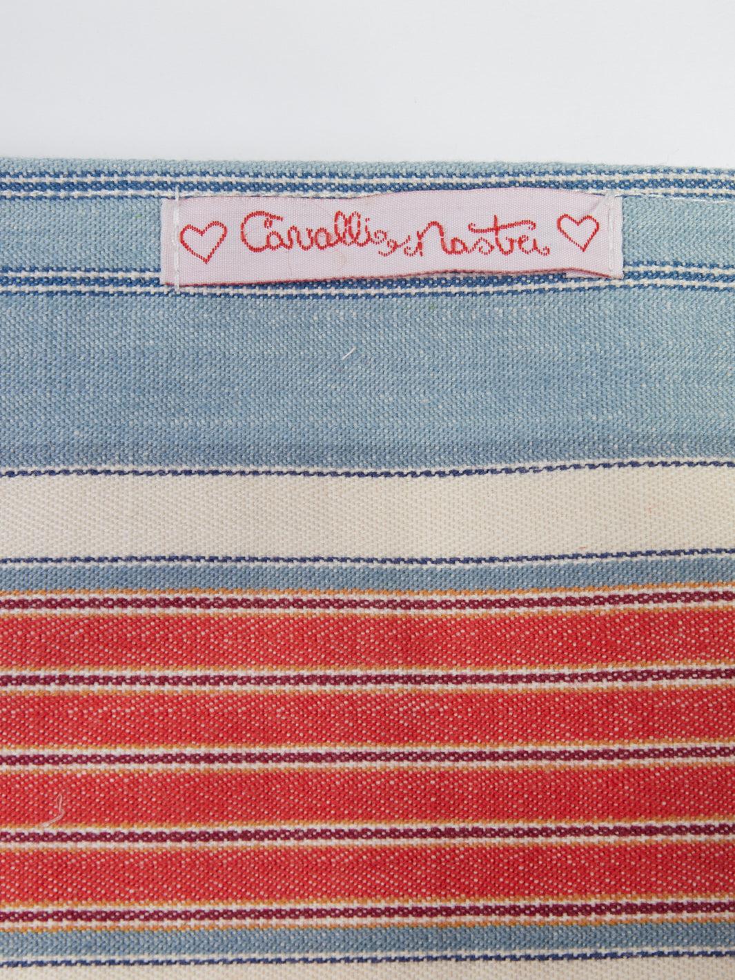 Y2K Cavalli e Nastri canvas clutch in red and blue stripes W22033123  Cavalli e Nastri 