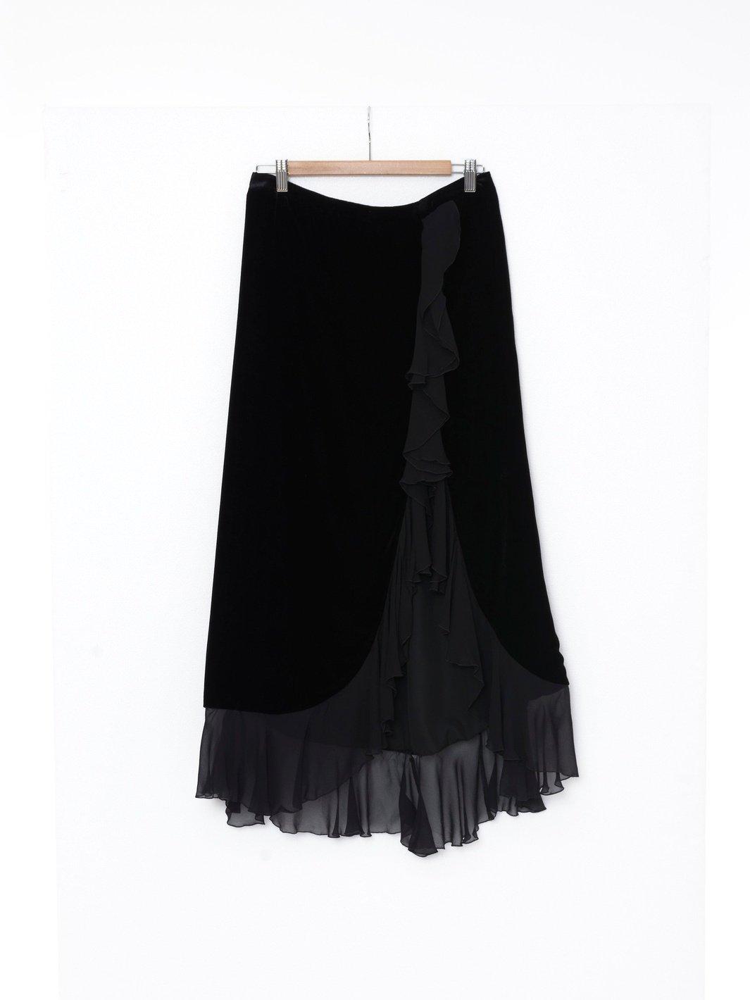 Y2K Armani skirt in black velvet W22060911  Armani Collezioni 