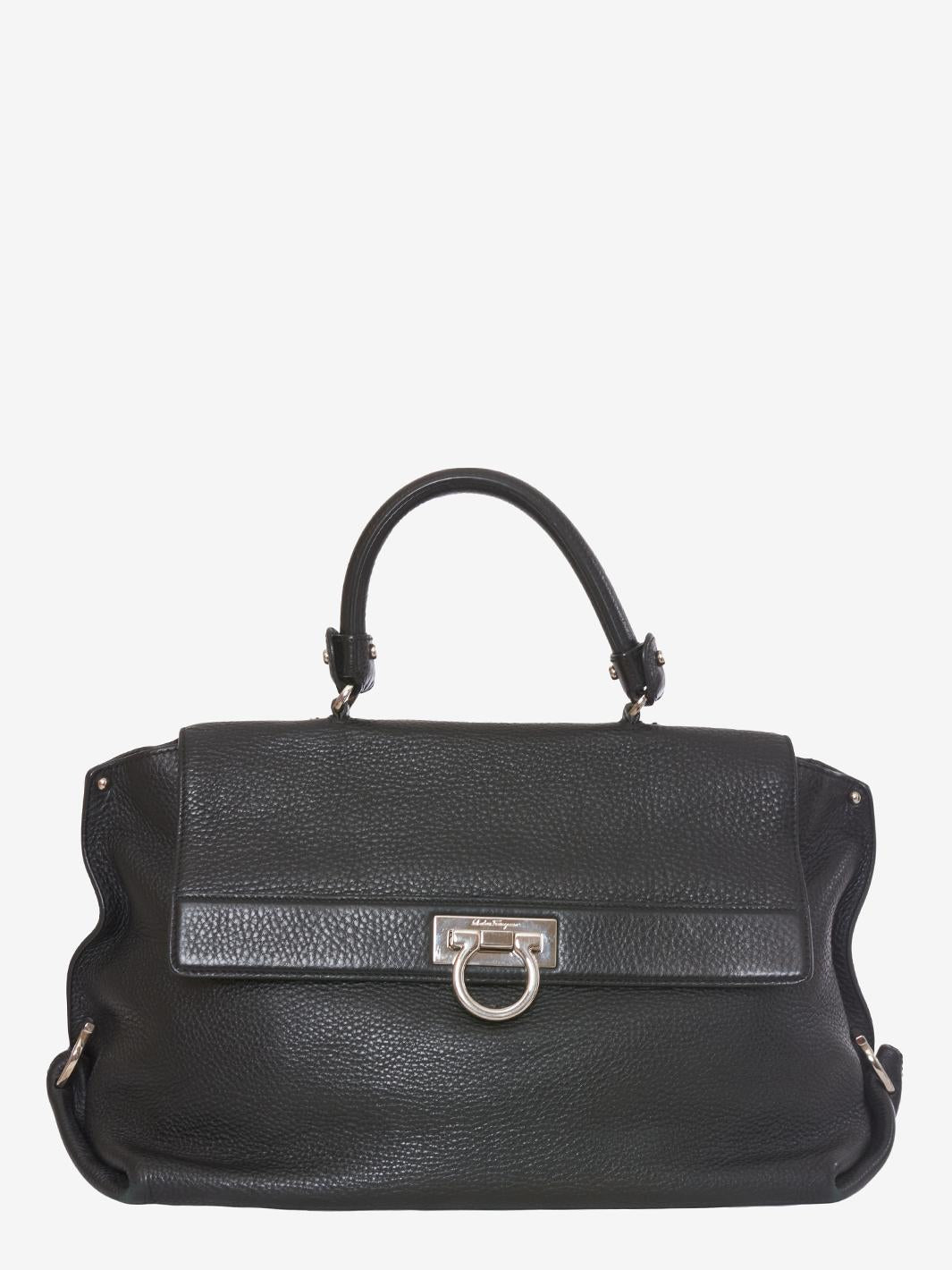 Salvatore Ferragamo 黑色粒面皮革包