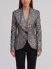 Structured Sequin Stripe Blazer with Ruby Cabochons - Archival Vivienne Westwood AR141  Vivienne Westwood 