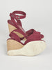 2010 Prada espadrilles in burgundy-colored open toe canvas with wedge W2110074  Prada 