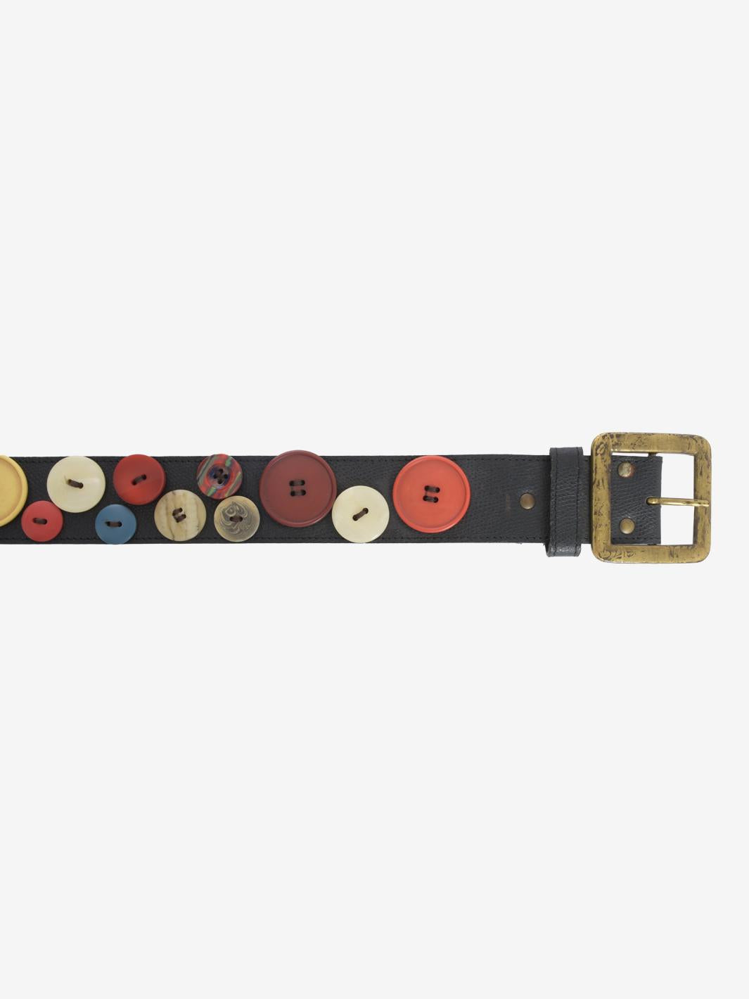 Vintage Vest And Belt With Polychrome Buttons