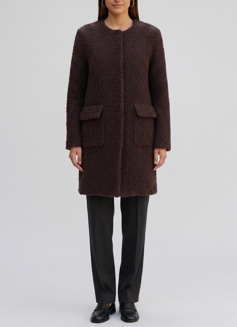 Agnona Coat in Brown Shearling CVM25.14.93  Agnona 