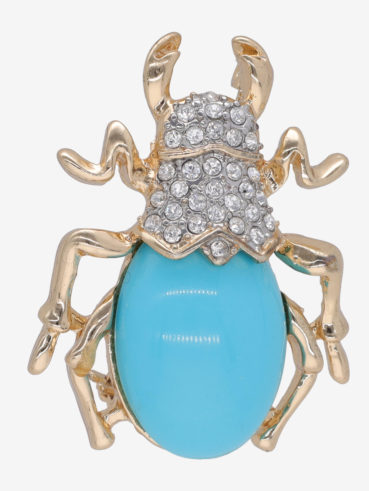Kenneth Jay Lane Acquamarine Beetle Brooch CVR24.1.138  Kenneth Jay Lane 