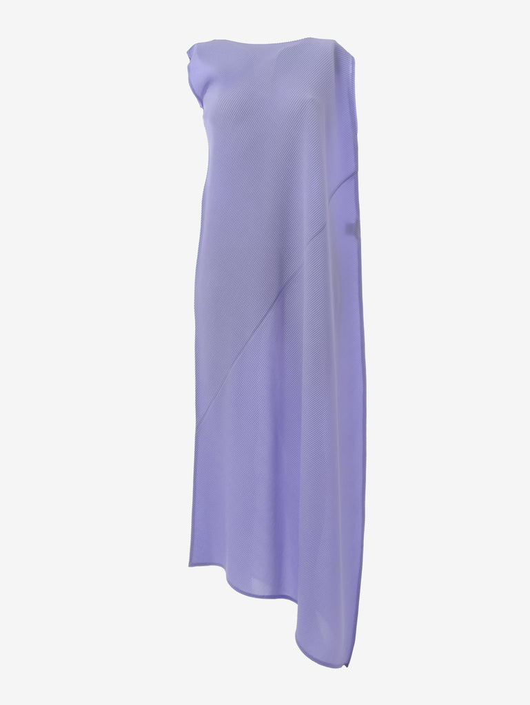 Issey Miyake 淡紫色褶皱长连衣裙