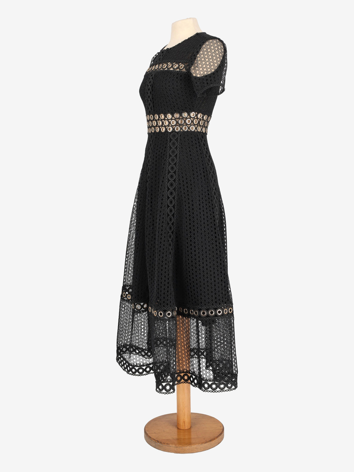 Maje Black Eyelet Lace Midi Dress WCV161224_68  Maje 