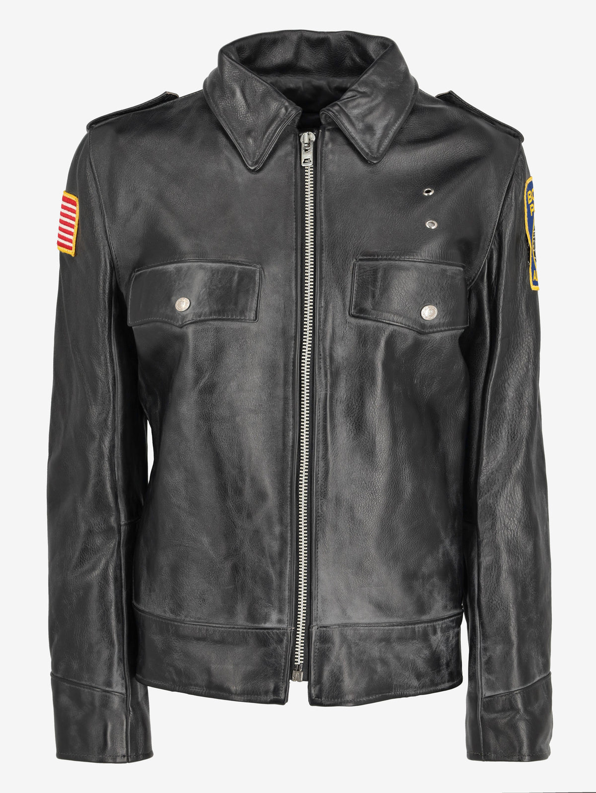 Vanson Leather Vintage Boston Police Motorcycle Jacket W2511.33  Vanson 