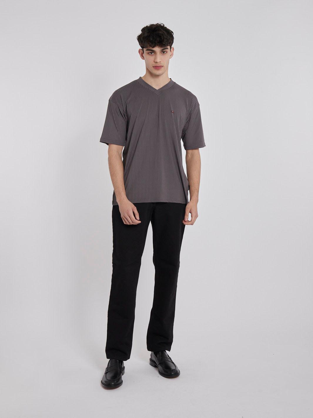 Y2K Versace grey T-shirt in technical fabric with V-neckline W22032404  Versace 