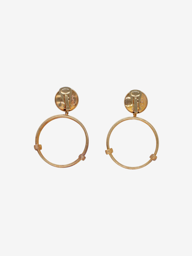 Vintage Gold-Tone Hoop Clip-On Earrings W13426.14  Vintage 