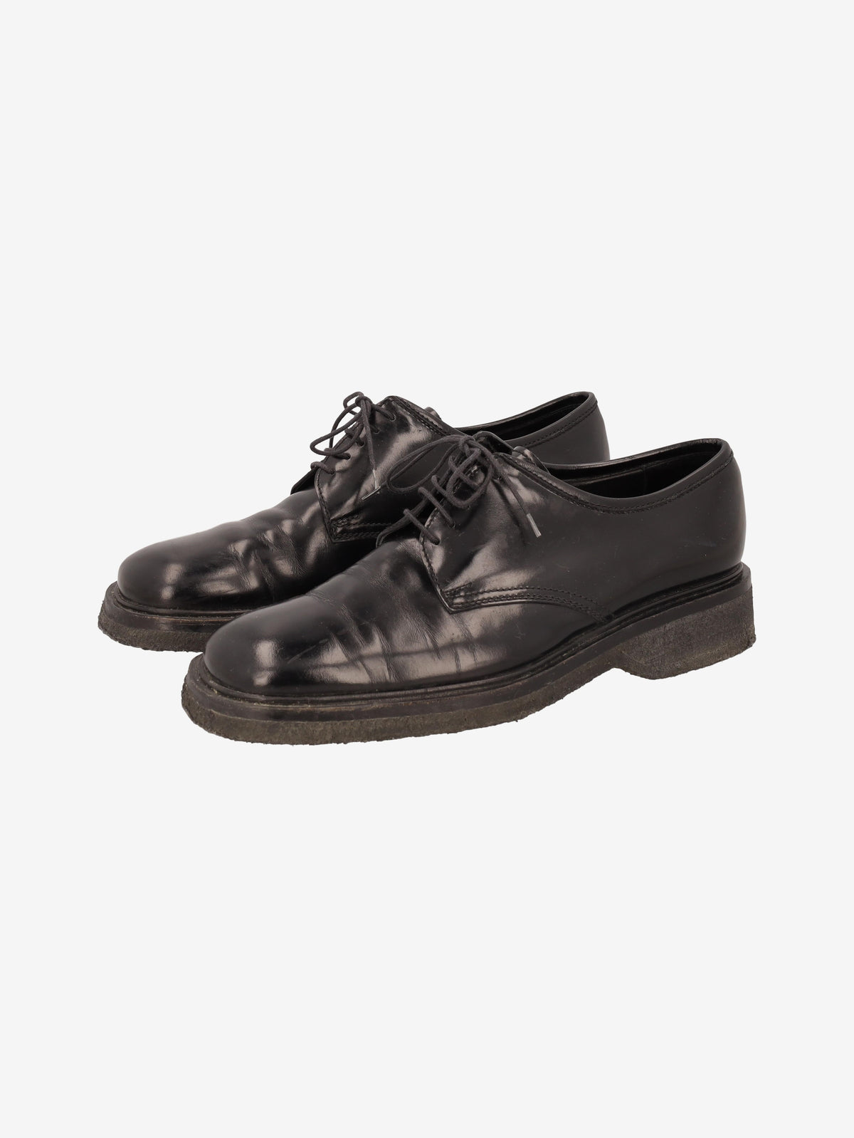 Prada Classic Shoes in Black Leather with Rubber Sole MU260321.44  Prada 