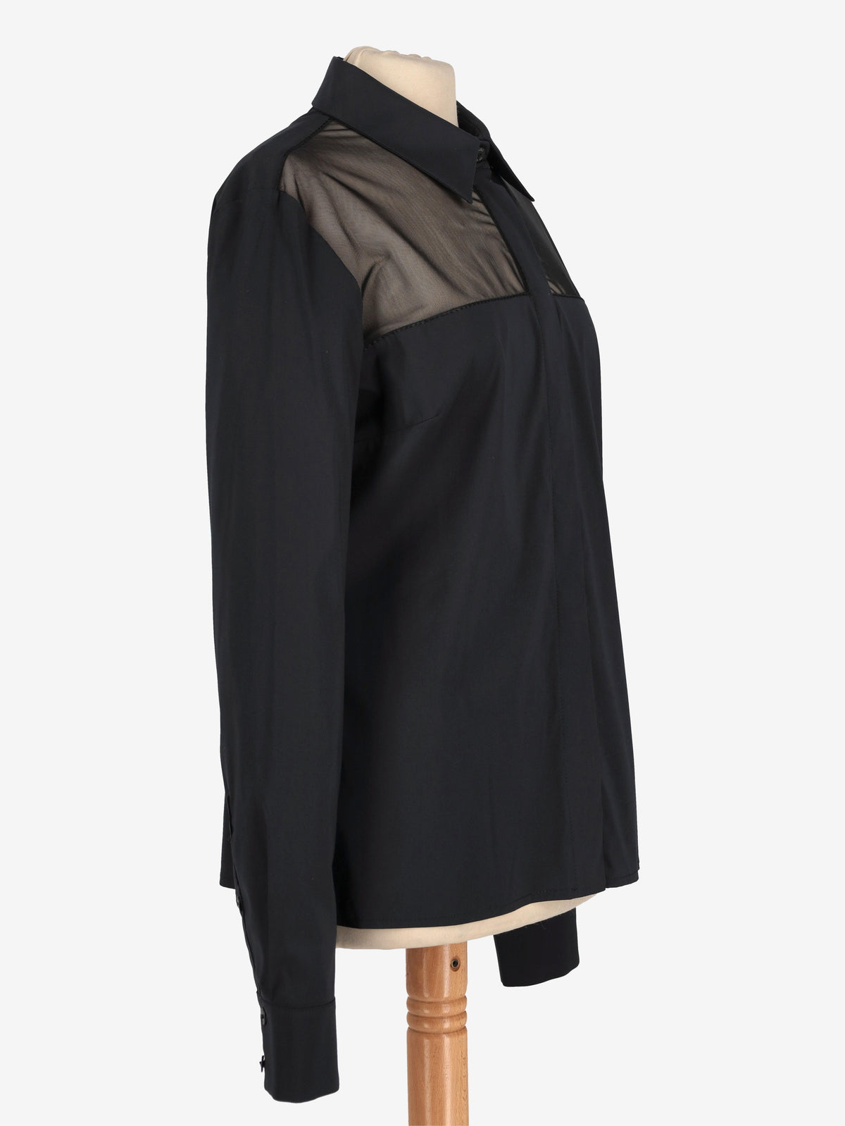 Basile Black Shirt With Transparent Detail W2511.72  Basile 