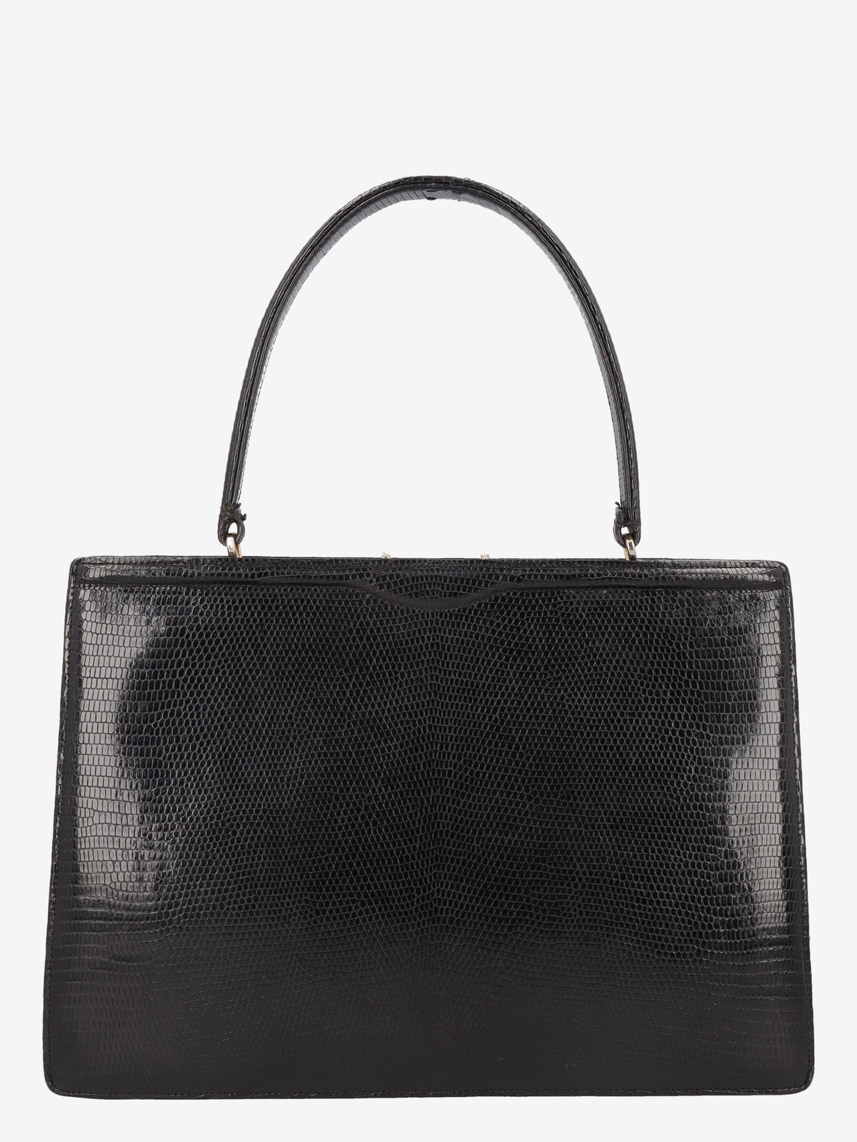 Vintage Black Lizard Leather Handbag WCV300625.37  Vintage 