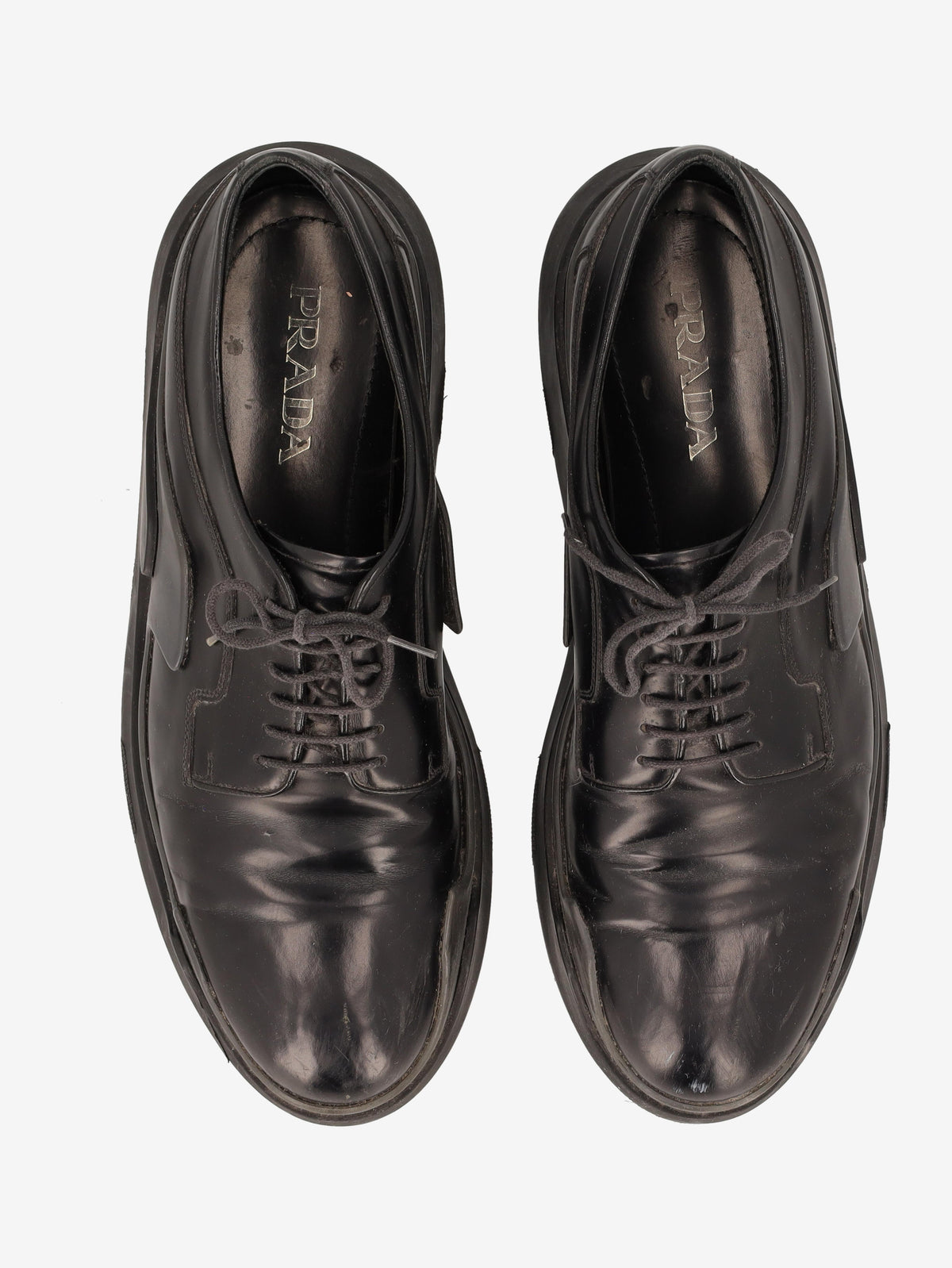 Prada AW15 Double Sole Derby Shoes in Brushed Calfskin Leather. MU260321.45  Prada 