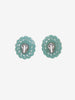 Vintage Turquoise Textured Plastic Earrings W13426.39  Vintage 