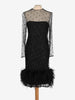 Sheer Dress with Glitter and Feather Details CVM24.19.12  Vintage 