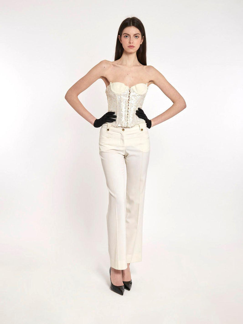 Y2K Dolce&Gabbana pants in cream-coloured wool W2203021  Dolce & Gabbana 